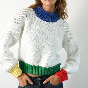 Colorblock Women's Sweater - NWT SMALL YELLOW THE LABEL